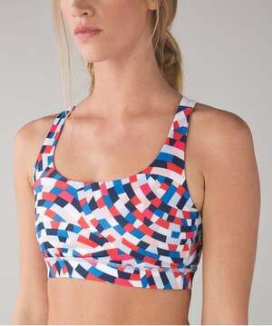 Lululemon Energy Bra Top, Colorblock Print, Strappy Back, size 4